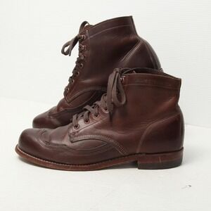 Wolverine 1000 Mile Boots Mens Size 10 Brown Leather Lace Up Wingtip Dress